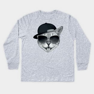 Super cool cat Kids Long Sleeve T-Shirt